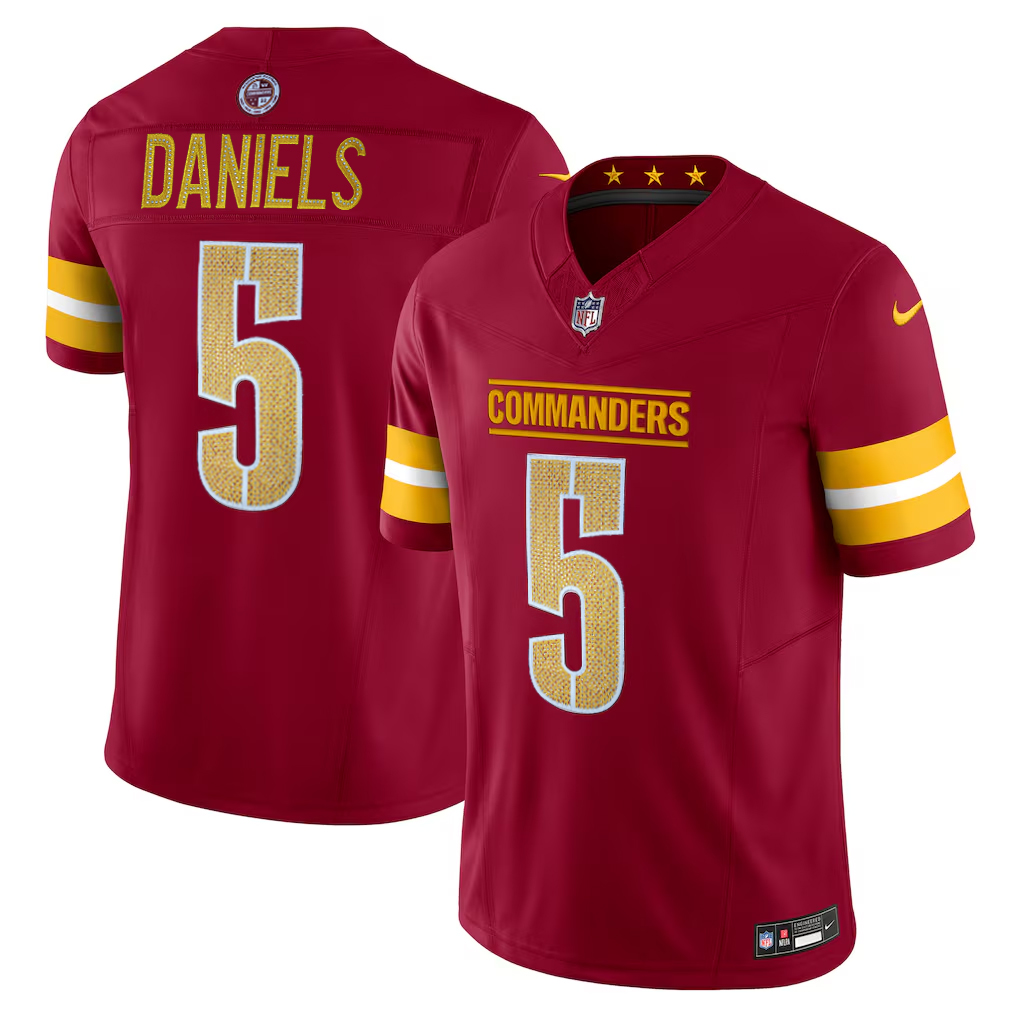 [Diamond-Studded Collector's Edition] Jayden Daniels Washington Commanders Nike Vapor F.U.S.E. Limited Jersey - Burgundy - ujerseystore