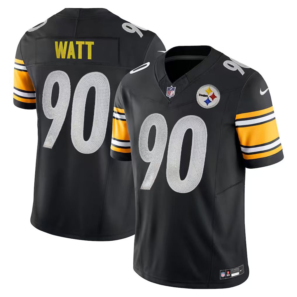 [Diamond-Studded Collector's Edition] T.J. Watt Pittsburgh Steelers Nike Vapor F.U.S.E. Limited Jersey - Black - ujerseystore