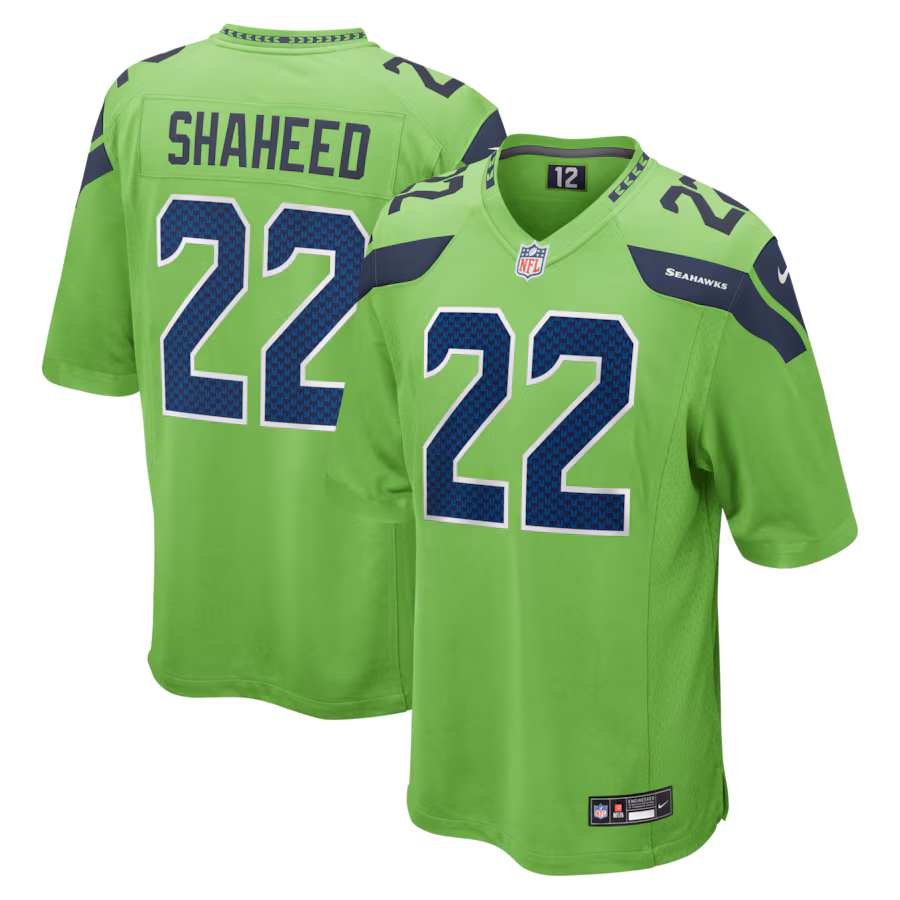 Men's Seattle Seahawks Rashid Shaheed Nike Neon Green Alternate 2 Game Jersey - ujerseystore