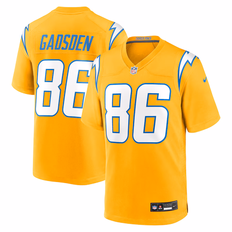 Men's Los Angeles Chargers Oronde Gadsden Nike Gold Alternate Charger Power Game Jersey - ujerseystore