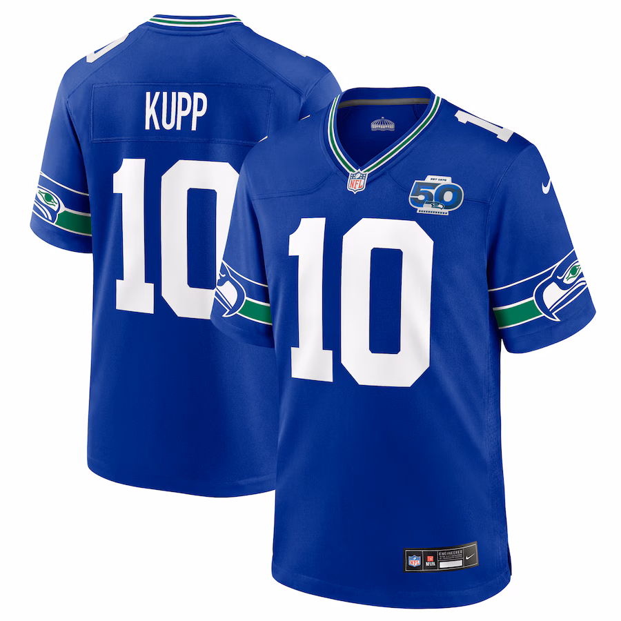 Men's Seattle Seahawks Cooper Kupp Nike Royal Alternate 50th Season Game Jersey - ujerseystore
