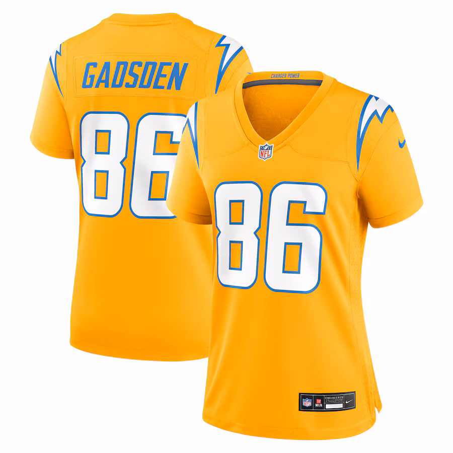 Women's Los Angeles Chargers Oronde Gadsden Nike Gold Alternate Charger Power Game Jersey - ujerseystore