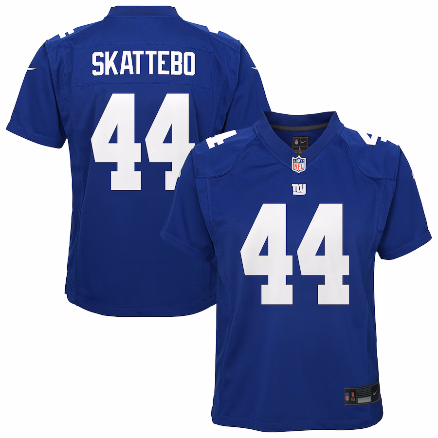 Youth New York Giants Cam Skattebo Nike Royal Team Game Jersey - ujerseystore