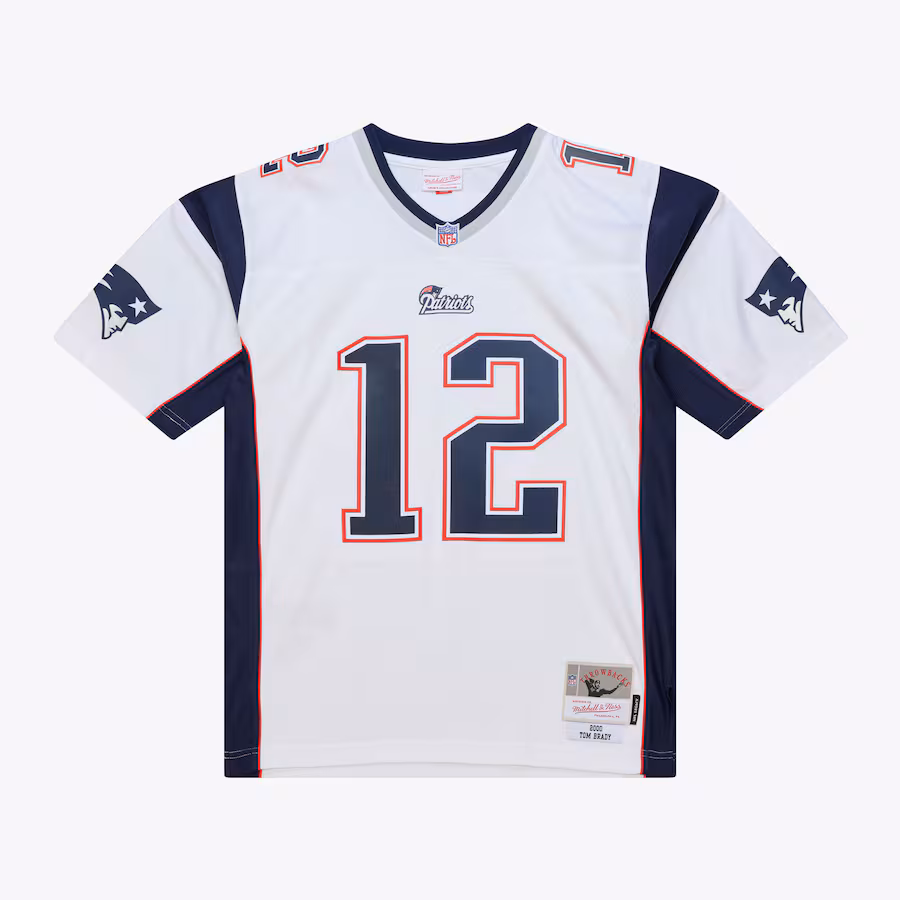 Men's New England Patriots Tom Brady Mitchell & Ness White 2000 Legacy Replica Jersey - ujerseystore