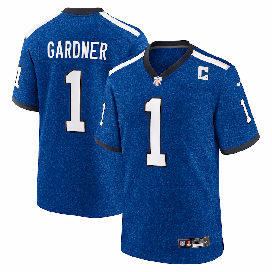 Men's Indianapolis Colts Ahmad Sauce Gardner Nike Heather Royal Alternate 2 Indiana Nights Game Jersey - ujerseystore