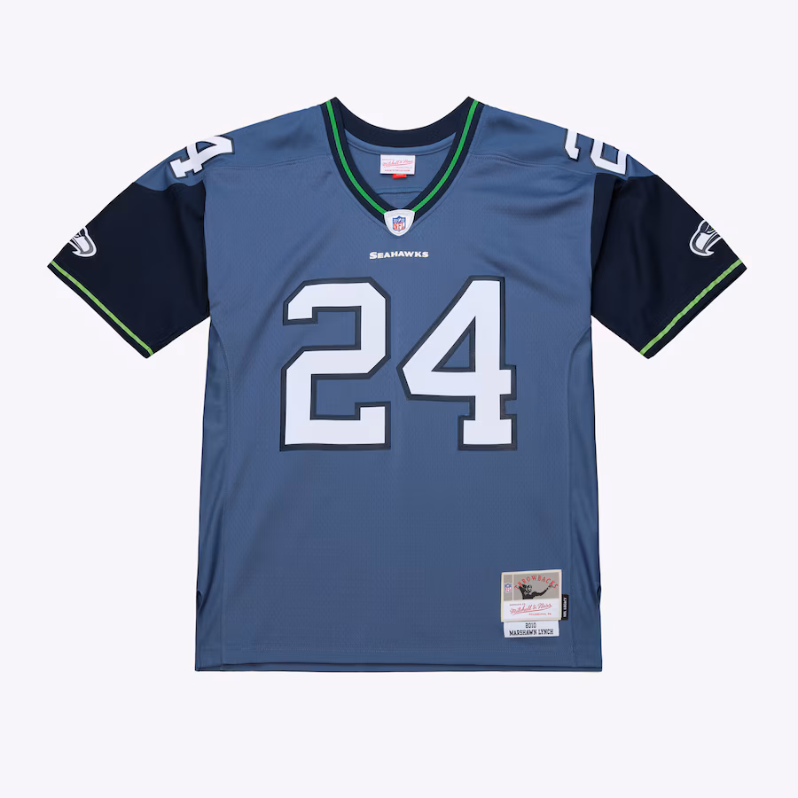 Men's Seattle Seahawks Marshawn Lynch Mitchell & Ness Blue 2010 Legacy Throwback Replica Jersey - ujerseystore