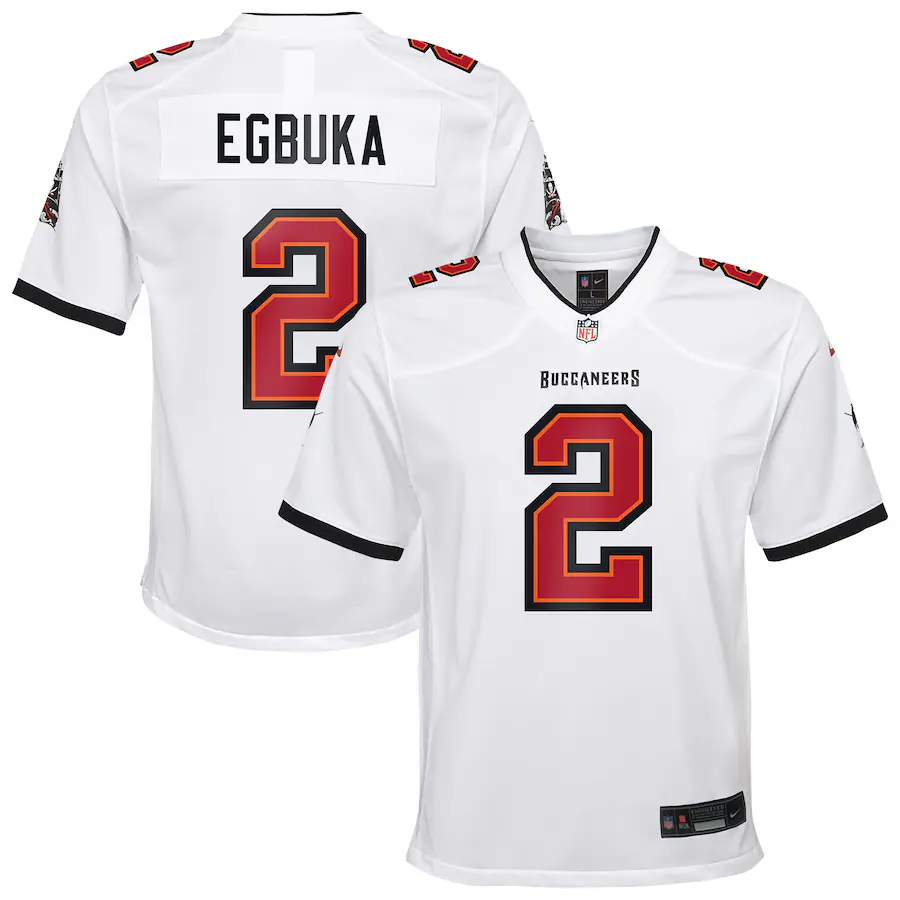 Youth Tampa Bay Buccaneers Emeka Egbuka Nike White White Game Jersey - ujerseystore