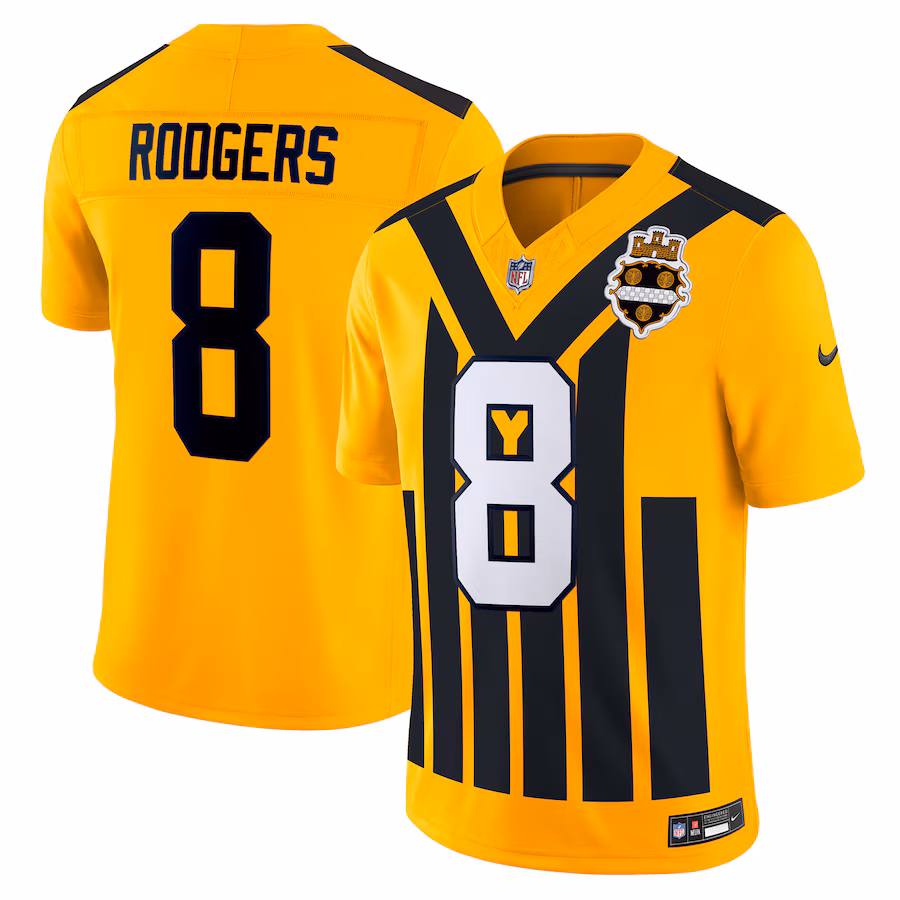 Men's Pittsburgh Steelers Aaron Rodgers Nike Gold Alternate Vapor F.U.S.E. Limited Jersey - ujerseystore