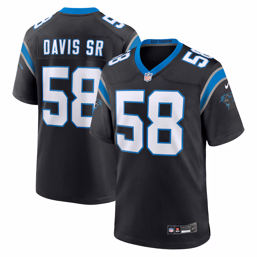 Men's Carolina Panthers Thomas Davis Sr. Nike Black Team Retired Game Jersey - ujerseystore