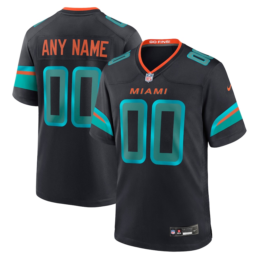 Men's Miami Dolphins Nike Navy 2025 Rivalries Collection Custom Game Jersey - ujerseystore