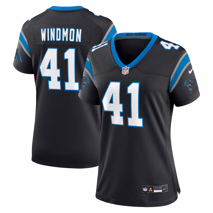 Women's Carolina Panthers Jacoby Windmon Nike Black Team Game Jersey - ujerseystore