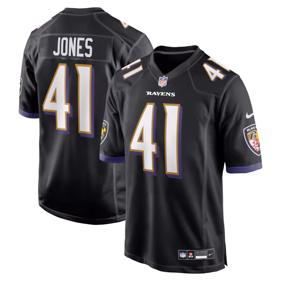 Men's Baltimore Ravens Dre'Mont Jones Nike Black Alternate Game Jersey - ujerseystore