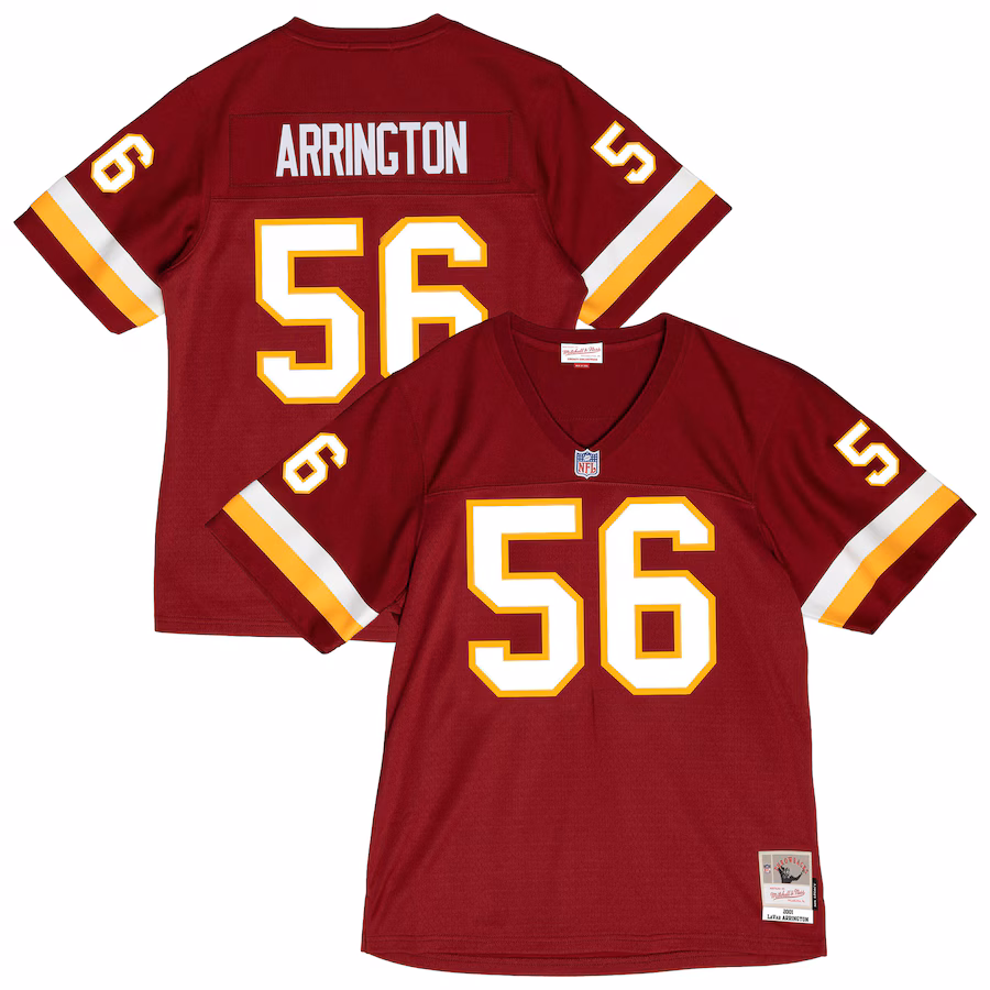 Men's Washington Commanders LaVar Arrington Mitchell & Ness Burgundy 2001 Legacy Throwback Replica Jersey - ujerseystore