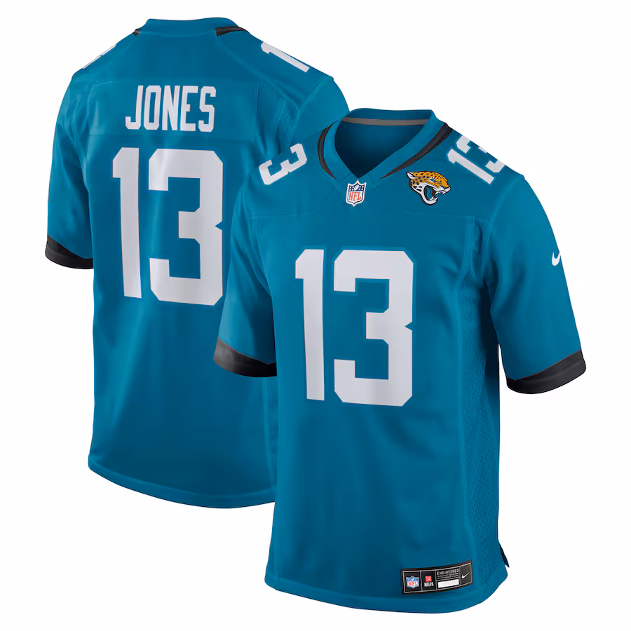 Men's Jacksonville Jaguars Tim Jones Nike Teal Team Game Jersey - ujerseystore