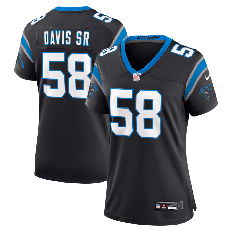 Women's Carolina Panthers Thomas Davis Sr. Nike Black Team Retired Game Jersey - ujerseystore