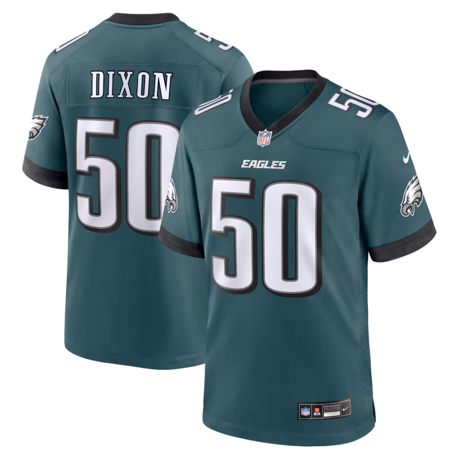 Men's Philadelphia Eagles Lance Dixon Nike Midnight Green Team Game Jersey - ujerseystore
