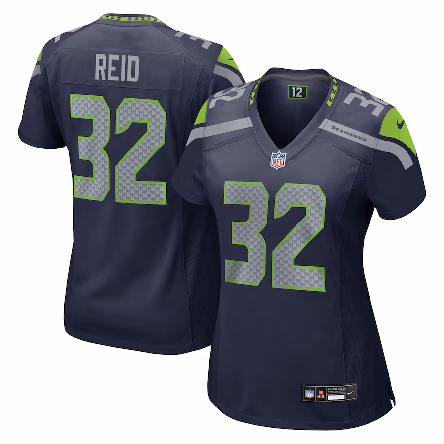 Women's Seattle Seahawks Mike Reid Nike College Navy Team Game Jersey - ujerseystore