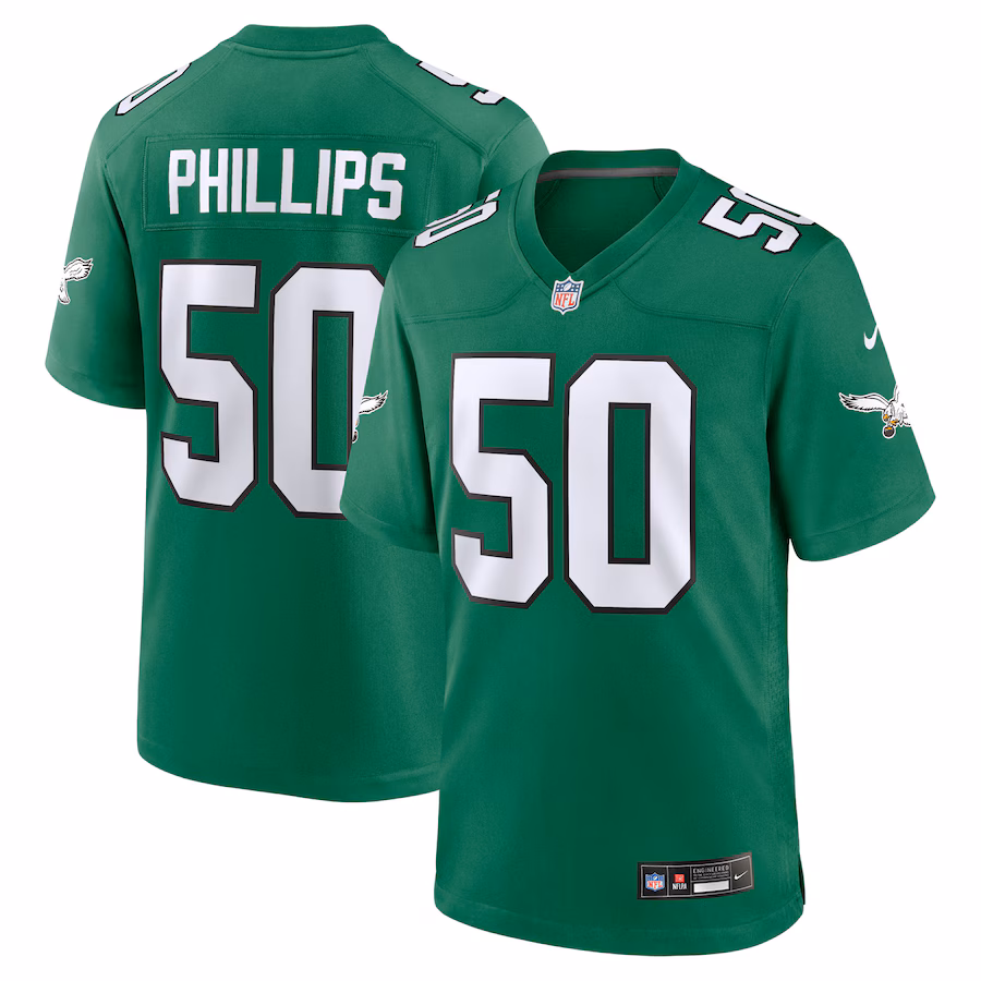 Men's Philadelphia Eagles Jaelan Phillips Nike Kelly Green Alternate 2 Game Jersey - ujerseystore