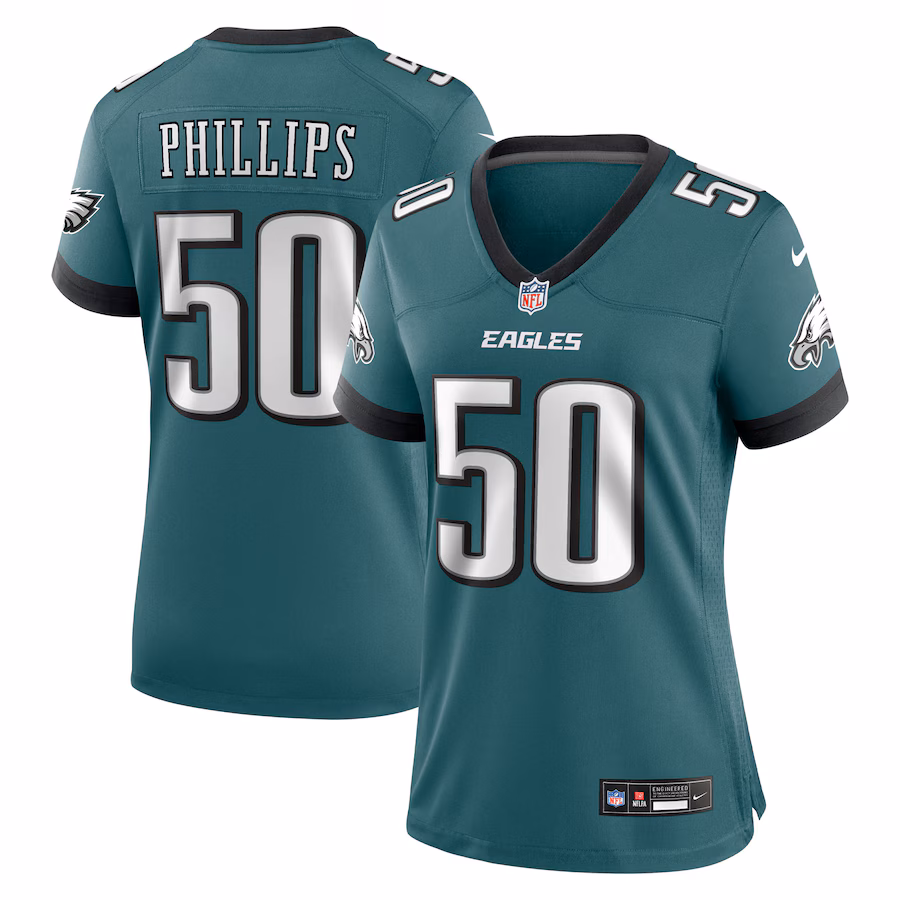 Women's Philadelphia Eagles Jaelan Phillips Nike Midnight Green Team Game Jersey - ujerseystore