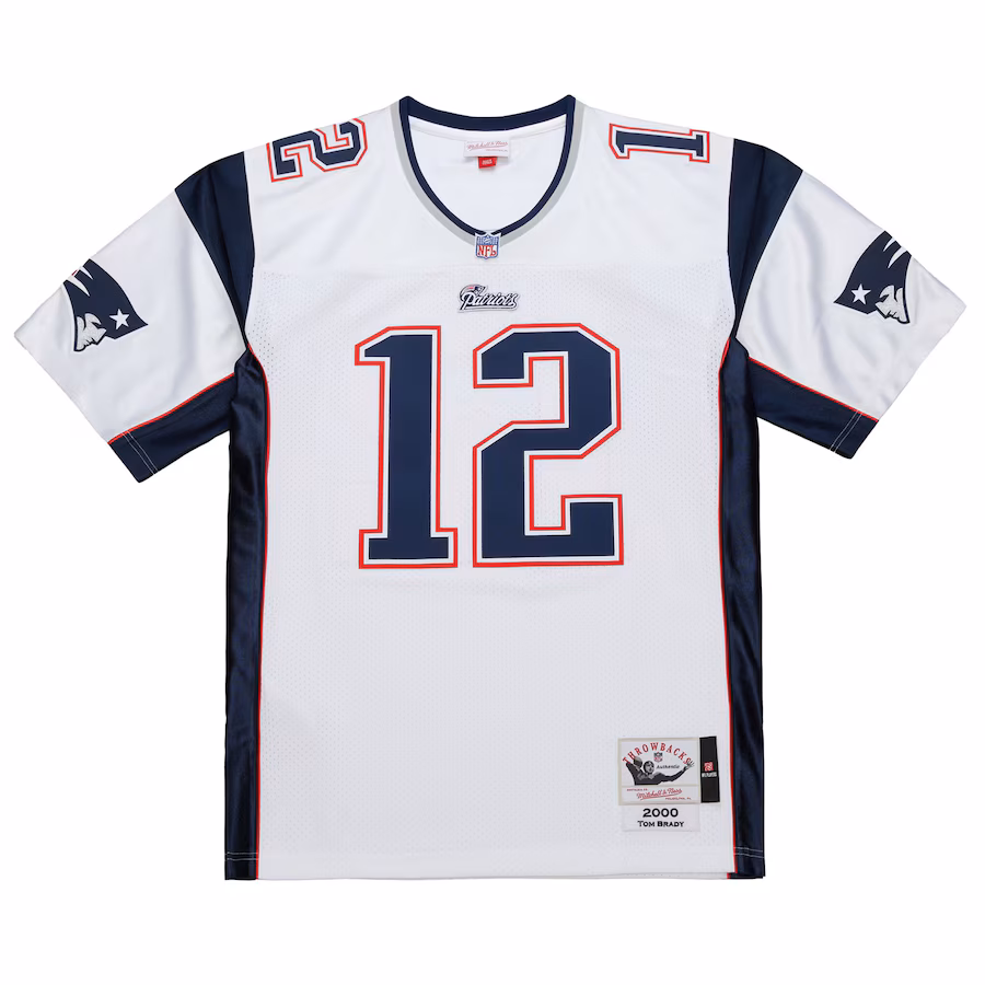 Men's New England Patriots Tom Brady Mitchell & Ness White 2000 Big & Tall Legacy Replica Jersey - ujerseystore