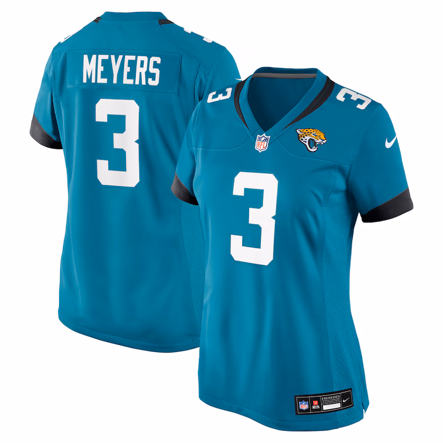 Women's Jacksonville Jaguars Jakobi Meyers Nike Teal Team Game Jersey - ujerseystore