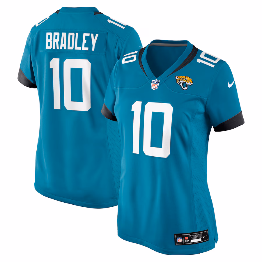 Women's Jacksonville Jaguars Carter Bradley Nike Teal Team Game Jersey - ujerseystore