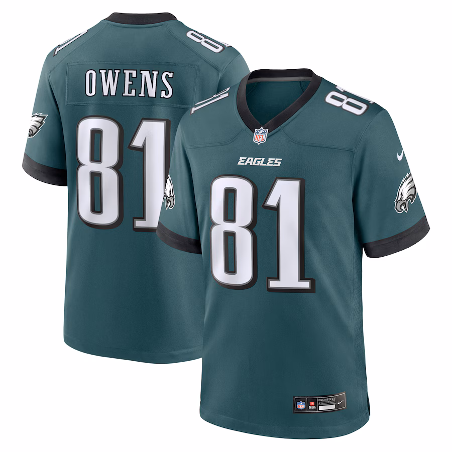 Men's Philadelphia Eagles Terrell Owens Nike Midnight Green Team Retired Game Jersey - ujerseystore