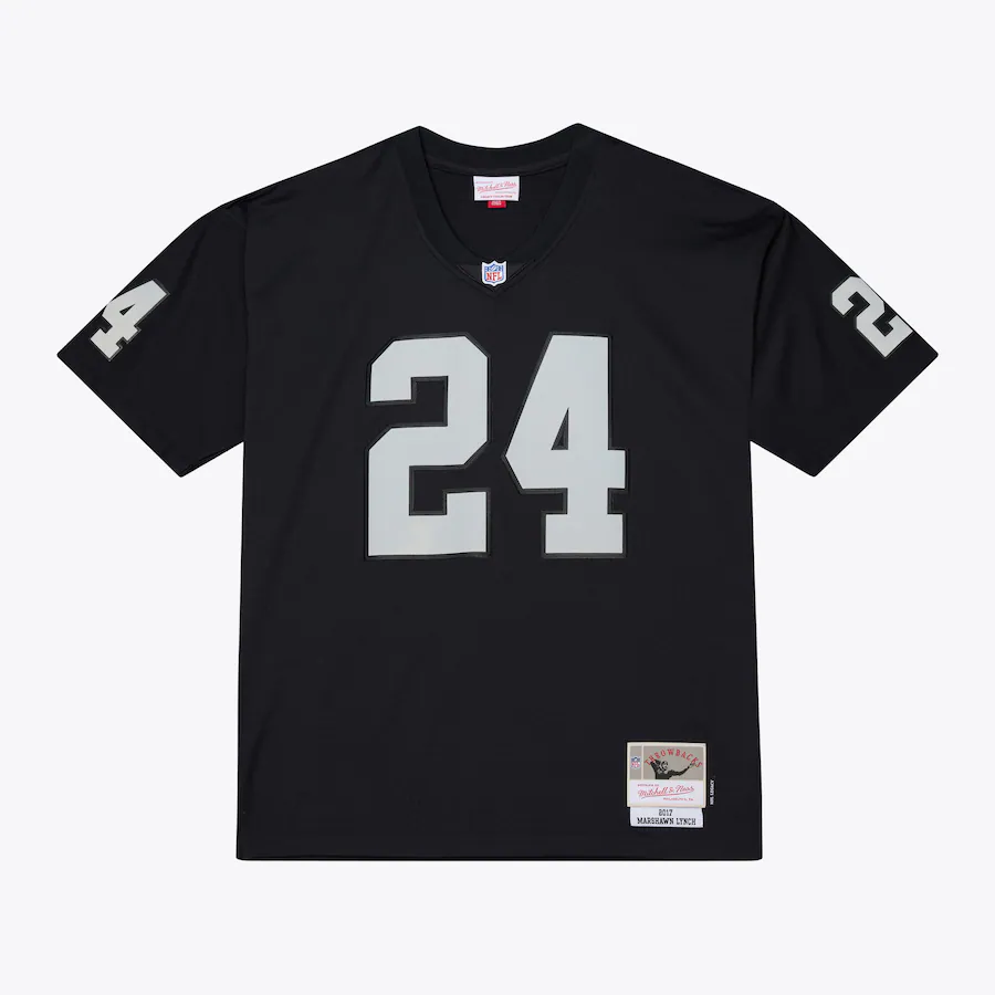 Men's Oakland Raiders Marshawn Lynch Mitchell & Ness Black Legacy Replica Jersey - ujerseystore