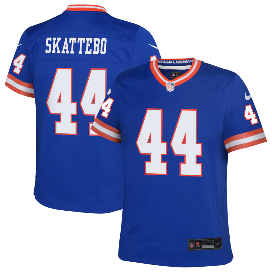 Youth New York Giants Cam Skattebo Nike Royal Alternate 2 Game Jersey - ujerseystore