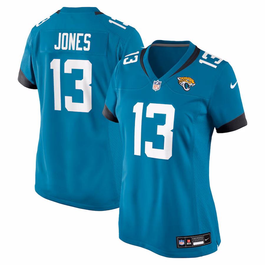 Women's Jacksonville Jaguars Tim Jones Nike Teal Team Game Jersey - ujerseystore