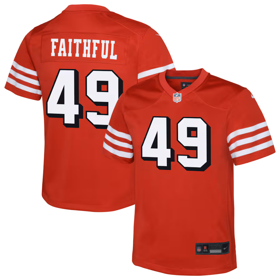 Youth San Francisco 49ers The Faithful Nike Scarlet Alternate 2 Game Jersey - ujerseystore