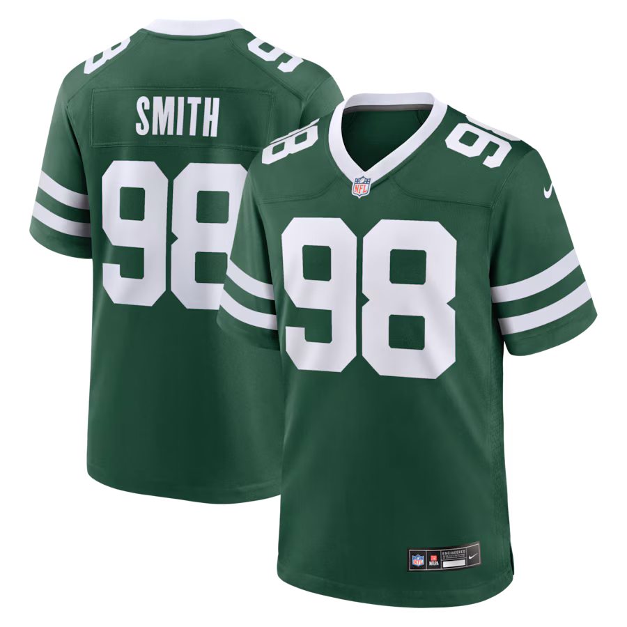 Men's New York Jets Mazi Smith Nike Legacy Green Team Game Jersey - ujerseystore