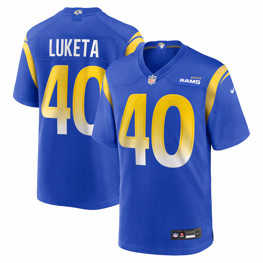 Men's Los Angeles Rams Jesse Luketa Nike Royal Team Game Jersey - ujerseystore