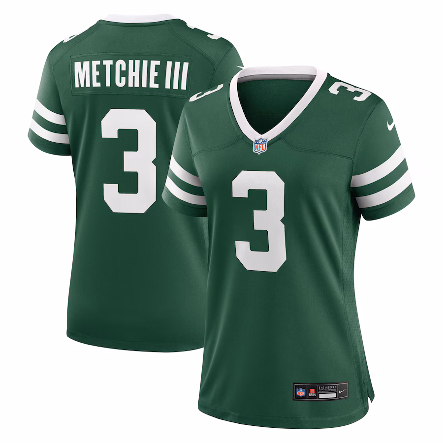 Women's New York Jets John Metchie III Nike Legacy Green Team Game Jersey - ujerseystore