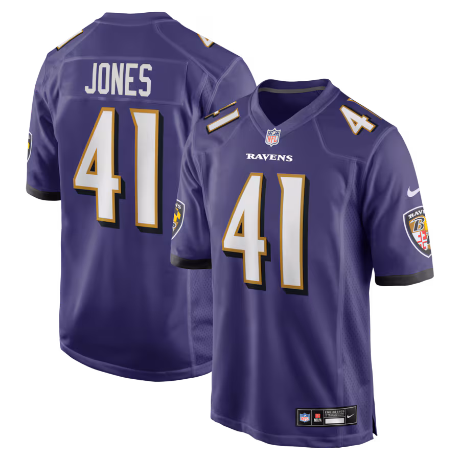 Men's Baltimore Ravens Dre'Mont Jones Nike Purple Team Game Jersey - ujerseystore