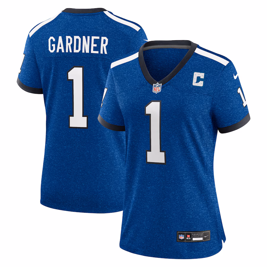 Women's Indianapolis Colts Ahmad Sauce Gardner Nike Heather Royal Alternate 2 Indiana Nights Game Jersey - ujerseystore