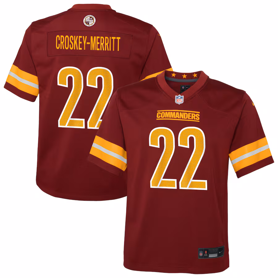 Youth Washington Commanders Jacory Croskey-Merritt Nike Burgundy Team Game Jersey - ujerseystore