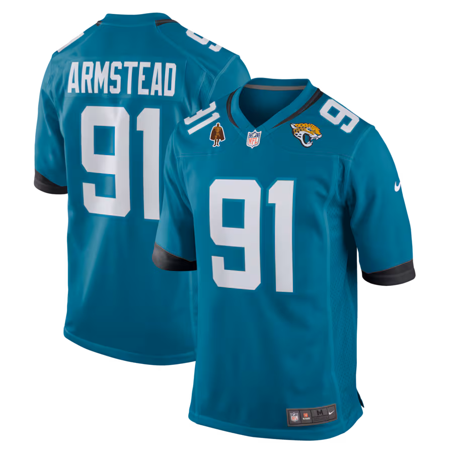 Men's Jacksonville Jaguars Arik Armstead Nike Teal Team Walter Payton Man of the Year Game Jersey - ujerseystore