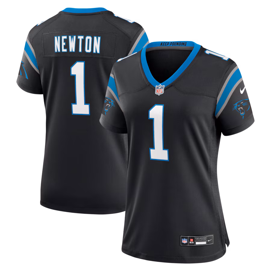 Women's Carolina Panthers Cam Newton Nike Black Team Retired Game Jersey - ujerseystore