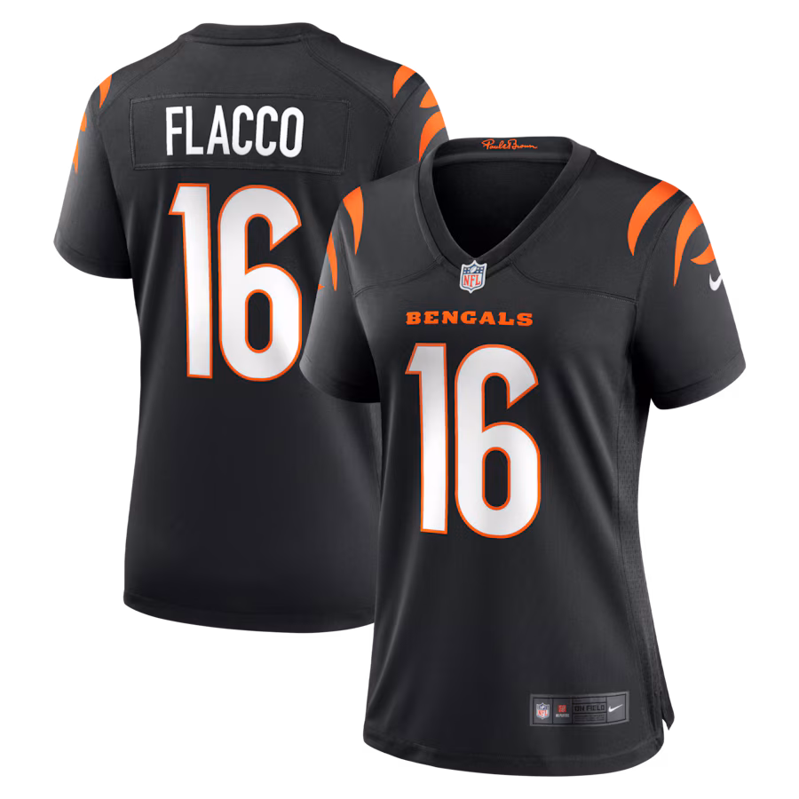 Women's Cincinnati Bengals Joe Flacco Nike Black Team Game Jersey - ujerseystore