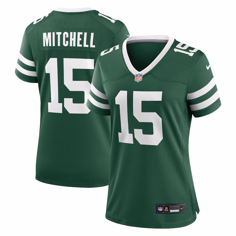 Women's New York Jets Adonai Mitchell Nike Legacy Green Team Game Jersey - ujerseystore