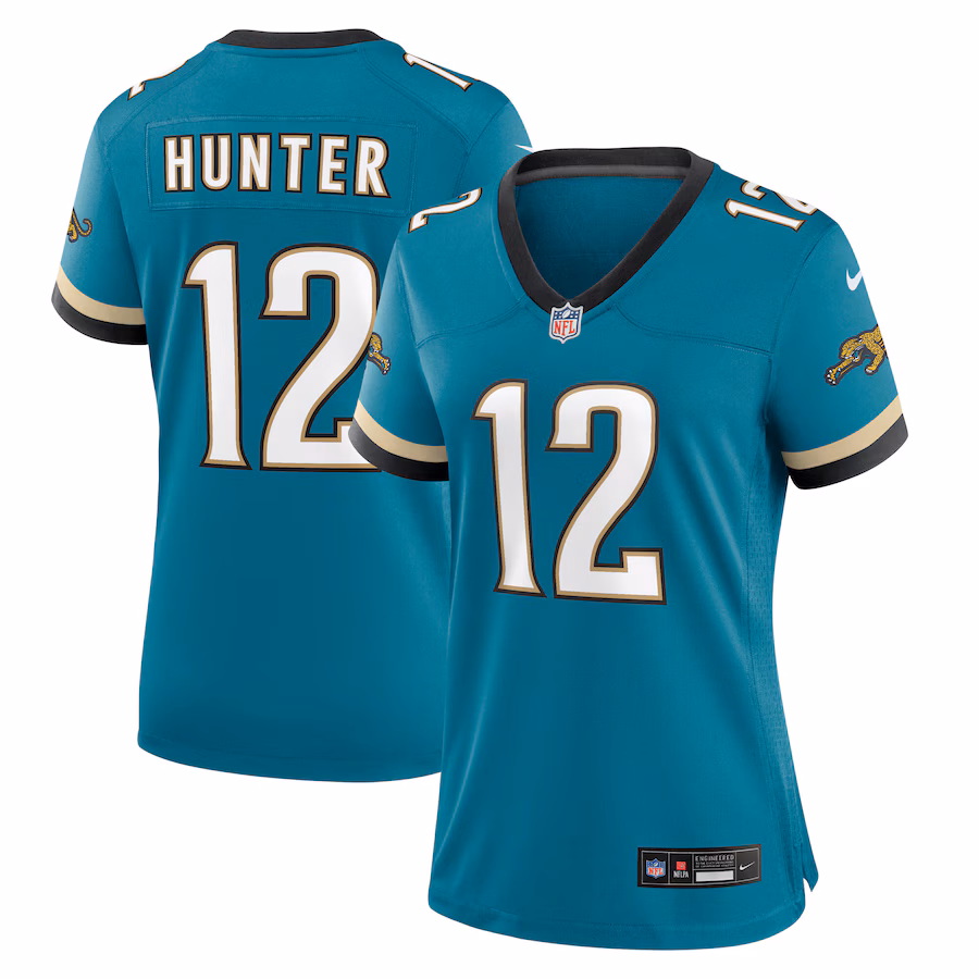 Women's Jacksonville Jaguars Travis Hunter Nike Teal Alternate 2 Prowler Throwback Game Jersey - ujerseystore