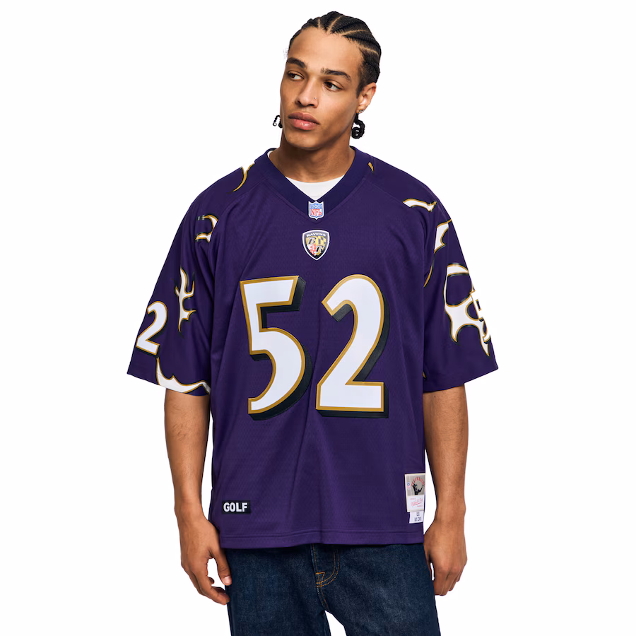 Unisex Baltimore Ravens Ray Lewis Mitchell & Ness x Golf Wang Purple 2000 Legacy Fashion Jersey - ujerseystore