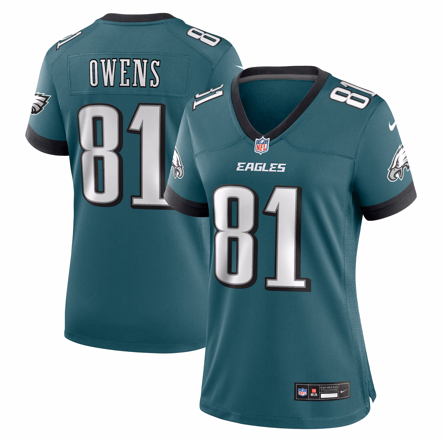 Women's Philadelphia Eagles Terrell Owens Nike Midnight Green Team Retired Game Jersey - ujerseystore