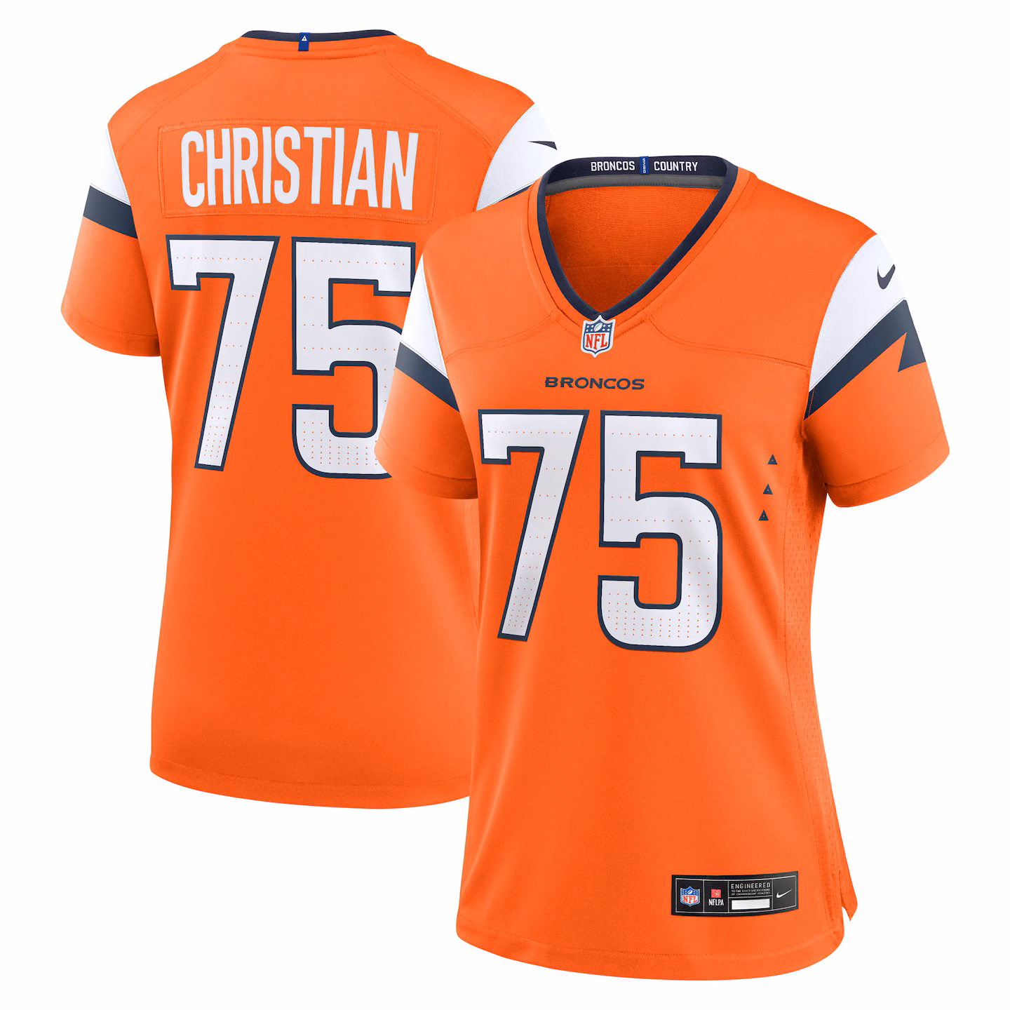 Women's Denver Broncos Geron Christian Nike Orange Team Game Jersey - ujerseystore
