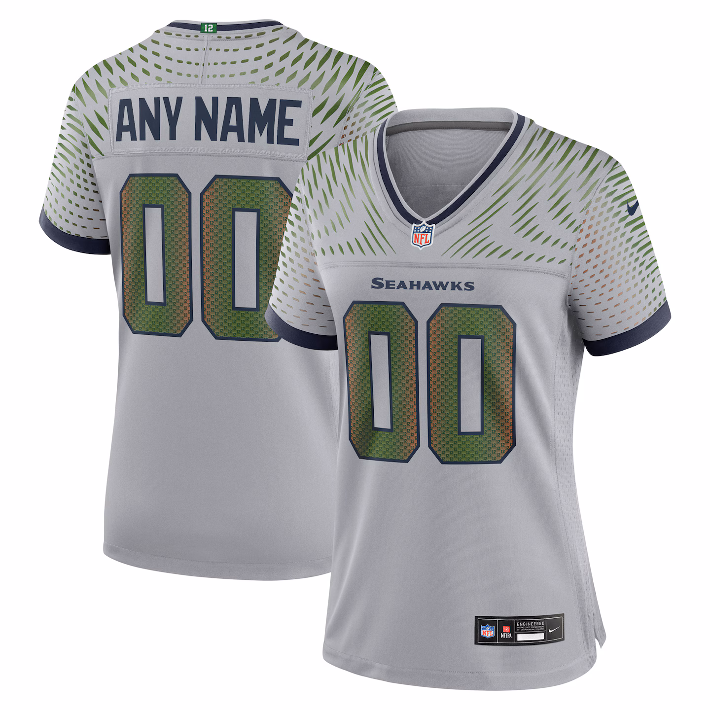 Women's Seattle Seahawks Nike Wolf Gray 2025 Rivalries Collection Custom Game Jersey - ujerseystore