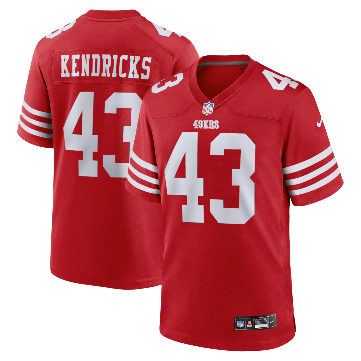 Men's San Francisco 49ers Eric Kendricks Nike Scarlet Team Game Jersey - ujerseystore
