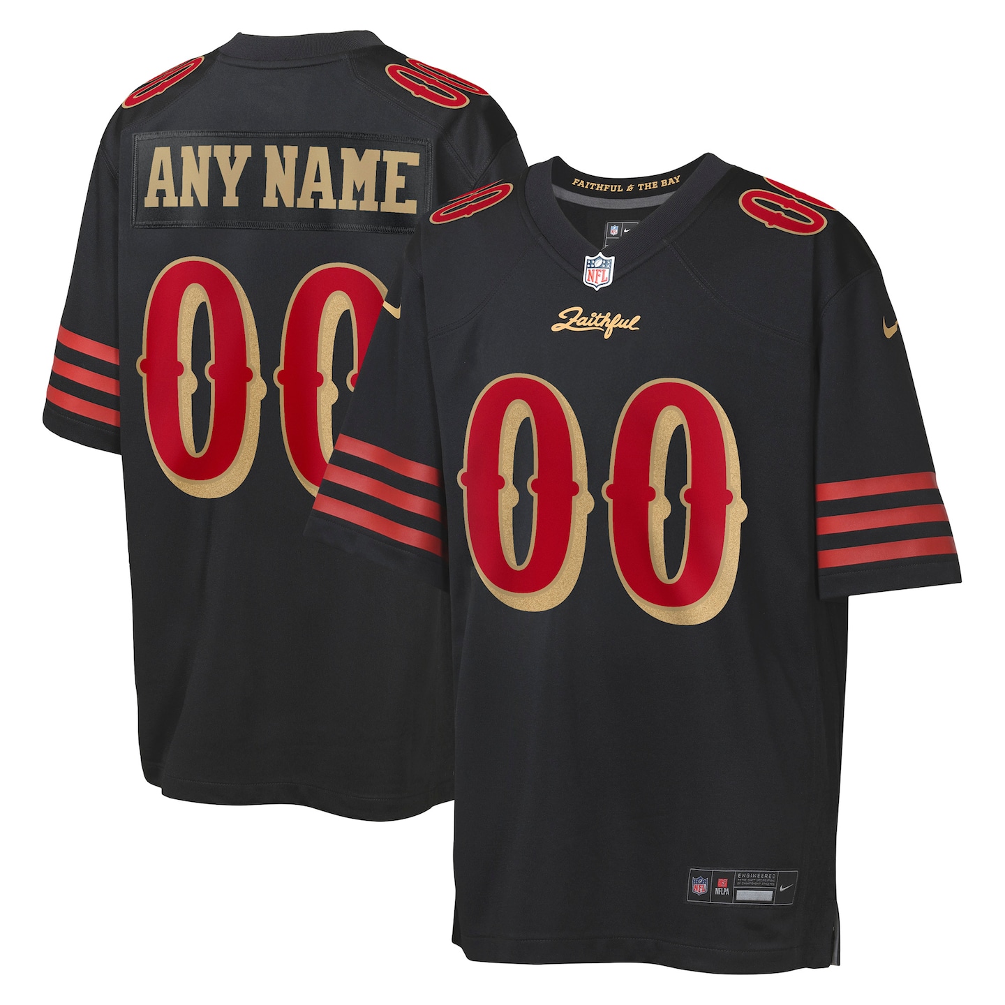 Youth San Francisco 49ers Nike Black 2025 Rivalries Collection Custom Game Jersey - ujerseystore