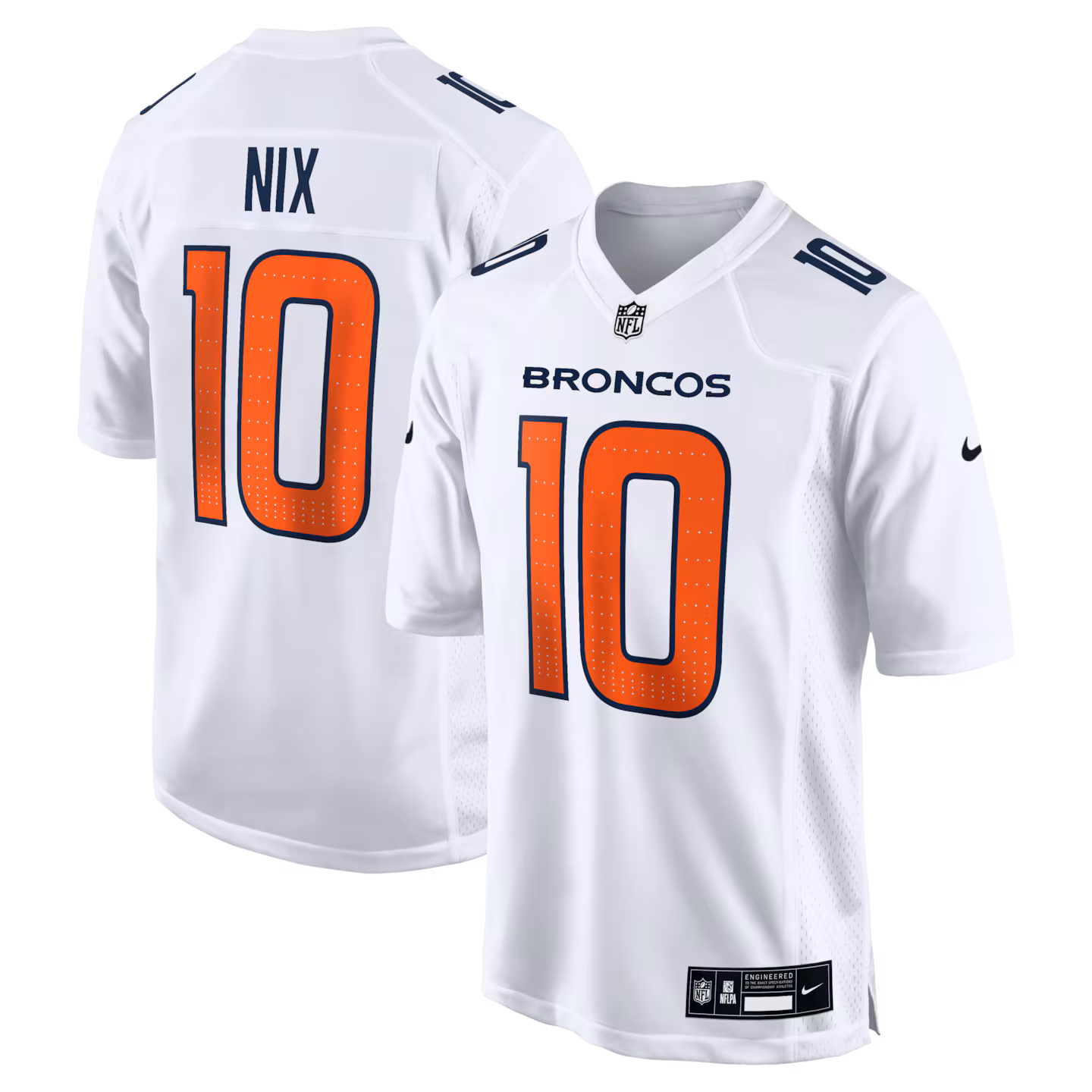 Men's Denver Broncos Bo Nix Nike White Tundra Fashion Game Jersey - ujerseystore