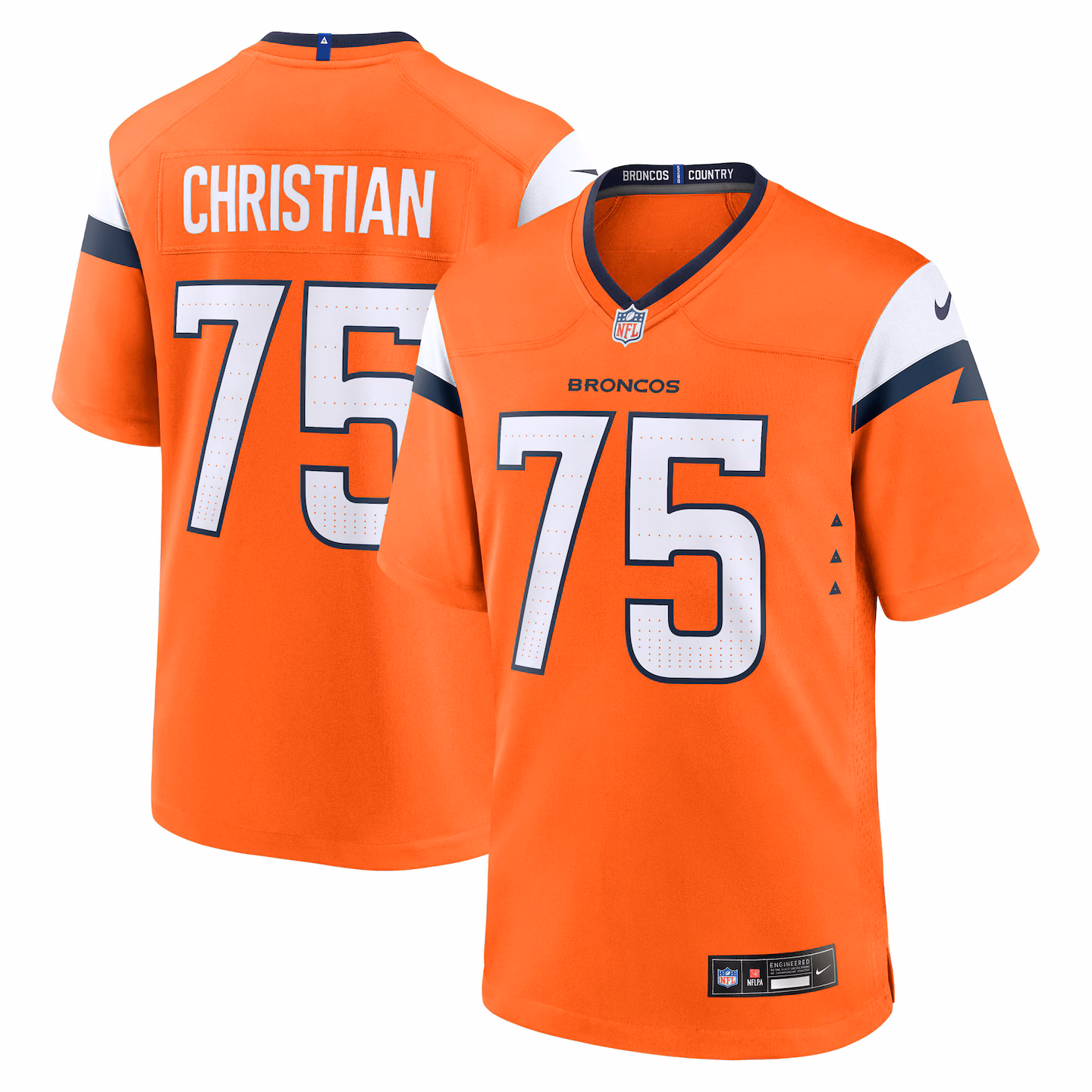 Men's Denver Broncos Geron Christian Nike Orange Team Game Jersey - ujerseystore